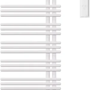 Quantité Limitée Radiateur de bain Zehnder Yucca Asym Blanc mat Résistance électrique à droite